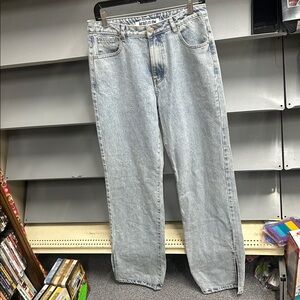 Rebelflow Light Wash Straight Leg Jeans Y2K Relaxed Fit Size L (12-14)